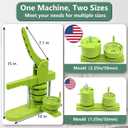 Happizza Button Maker Machine Multiple-Sizes - Pin Maker Machine 1.25 inch+2.25 inch, Interchangeable Button-models Badge Button Press Machine with 200 Sets 32+58mm Button Maker Supplies&Circle Cutter