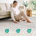 cotiled 8x10 Area Rugs Living Room Rug: Washable Boho Rugs with Non Slip Backing Large Soft Indoor Stain Resistant Carpet for Bedroom Farmhouse Dining Room Lightweight Home Decor Beige/Gray