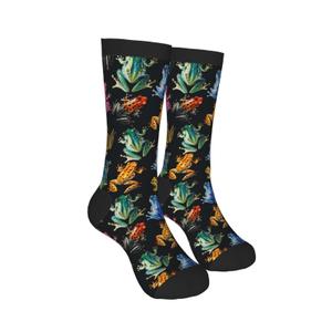 Taekifiyy Frog Funny Socks Novelty Crew Socks For Women Men