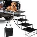 Dog Stairs for Large Dogs - Extra-Wide 20-Inch Step 43-Inch 5-Step Extra Dog Steps Tall Designed for Oversized SUVs, Off-Road Vehicles, and Pickup Trucks