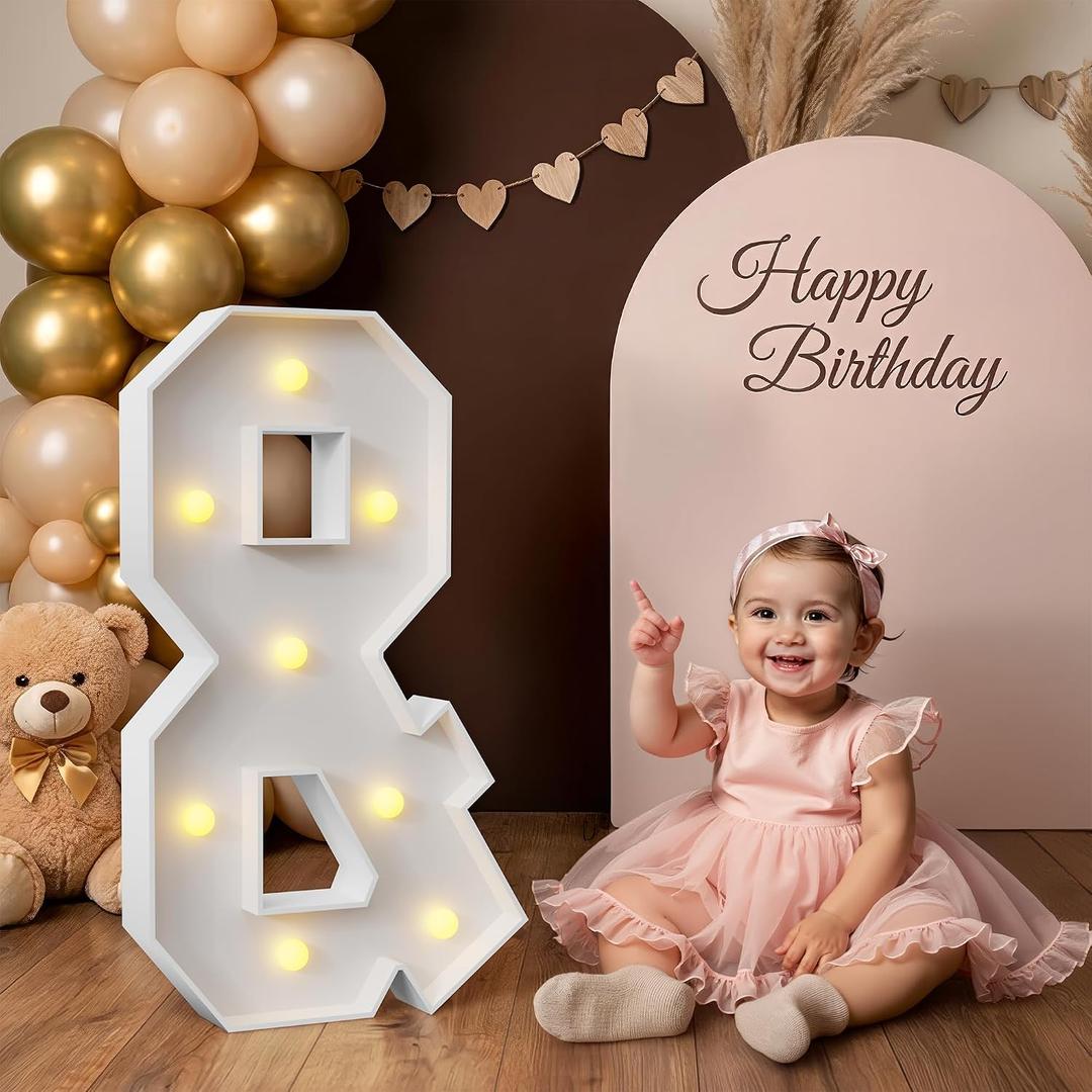 2.3FT Light up Letters, Large Marquee Letters &, 2.3 Feet Tall Big Sign & with Warm White Light for Birthday Wedding Proposal Engagement Graduation Party Backdrop Decorations