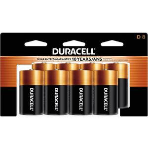 Duracell Coppertop D Batteries, 8 Count (Pack of 1), D Battery with Long-Lasting Power, All-Purpose Alkaline Battery for Household and Office Devices