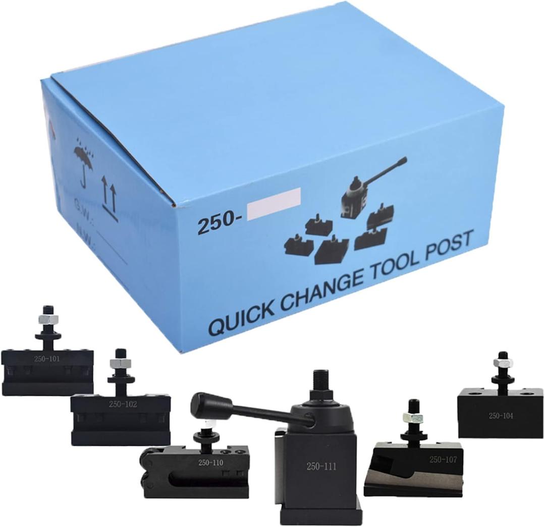 AXA 6-Pack Wedge Type Quick Change Tool Post Set for Lathe Swing 12Inch