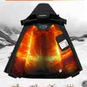ASPO Women's Ski Jacket Waterproof Winter Jacket Insulated Warm Fleece Lined Windproof Snow Coats with Hood Snowboarding (Black, L)