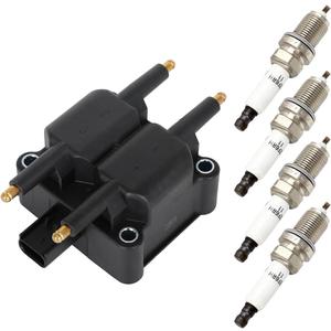 ECCPP UF403 1 ignition coils with 4 iridium Spark Plugs 3199,for Chrysler PT Cruiser 2.4L 2001 2002 20035269670,56032521,88921267