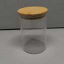 HomeyHoney Small Size 17 oz Glass Food Storage Jars with Airtight Lids, Clear Glass Jar with Bamboo Lid, Airtight Food Canister for Tea, Candy, Coffee, Sugar, Cookie, Snack. (Round )