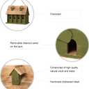Glitzhome 14.25" L Wood Hanging Birdhouse for Outdoors Oversized Distressed Cottage Bird House Rustic Painted Bird House for Bluebird Wren Chickadee Sparrow Bird Nest Box for Garden Patio, Green