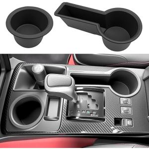 2PCS Cup Holder for 2014-2024 Toyota 4Runner Center Console Cup Holder Insert Cupholder Organizer Coaster Liner for 14-24 4 Runner Interior Accessories Black