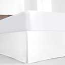 Luxury Pleated Queen Bed Skirt with Split Corners - 16 Inch Tailored Drop Easy Fit - Pleated Dust Ruffle - 100% Microfiber Soft, Wrinkle-Free Box Pleated Bed Skirts (White, Queen- 16" Drop)