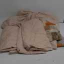 Comforter Set Queen Size, Beige Grey Abstract Painting 7 Pcs Bedding for Kids and Adults, Orange Gray Contemporary Bed Sheet Sets with Fitted Sheet 2 Pillowcase & 2 Sham for Bedroom Bed Decor