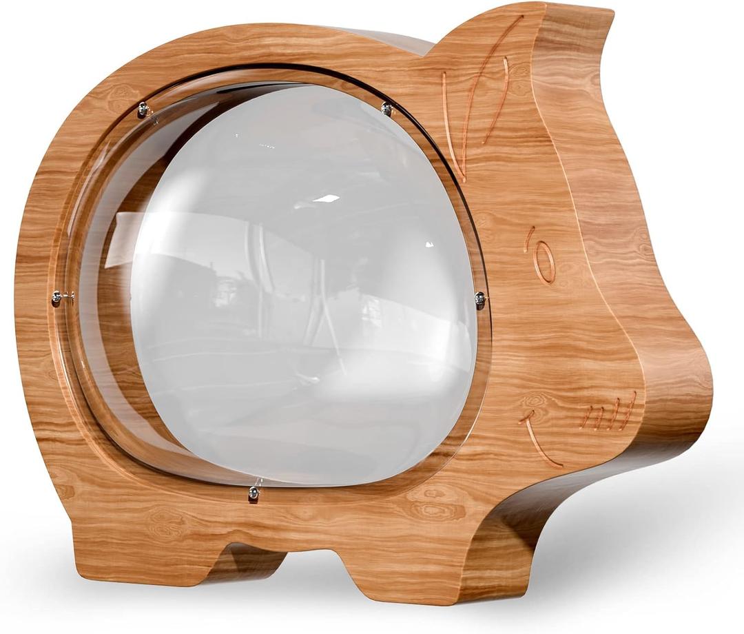 Wooden Clear Piggy Bank for Boys Girls Kids, Large Unbreakable Wood Money Bank, Cute Coin Bank Creative Saving Bank for Christmas Birthday Gift Baby Shower