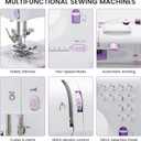 Mini Sewing Machine for Beginners & Kids, Portable Sewing Machine with 12 Stitches, Extension Table & Foot Pedal | Maquina de Coser Portatil for Adults, DIY & Household Repair (Purple)