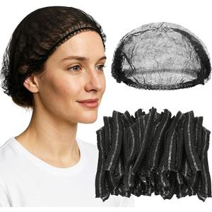 500 Pcs Black Hair Nets - Disposable Hair Cap Bouffant caps Bulk 21inches Hair Net Elastic Dust Cover Hairnets for Foodservice, Nurses, Labs, Kitchen