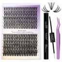 Lash Clusters Kit Natural for DIY: 280-Pcs 30D+40D Ultra-Lightweight Waterproof Eyelashes, D Curl Cat Eye 12-16mm Mixed Fake Lashes by Wendy Lashes