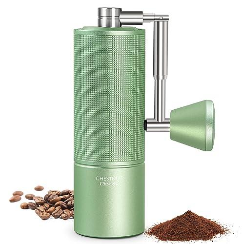 TIMEMORE Chestnut C3 ESP Pro Hand Coffee Grinder, Stainless Steel S2C Conical Burr Manual Coffee Grinder with Foldable Handle, Adjustable Grind Setting for Espresso to French Press - Green