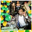 Sratte 120 Pcs Juneteenth Day Balloons Jamaica Latex Balloons Bulk 12 Inch Black Yellow Green Decor for Black History Month Independence Freedom Day Decorations Birthday Party Favors