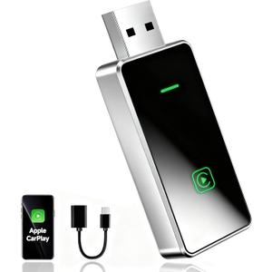 Wireless CarPlay Adapter for iPhone iOS 10+ & Cars from 2015+, Mini Edition, Converts Factory Wired to Wireless CarPlay Dongle Plug & Play, Stable Car Control & No Delay