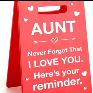Lodeskee Aunt Birthday Gifts from Niece Nephew, Valentines Day Gifts for Aunt, Mothers Day Wedding Anniversary Presents for Aunt, I Love You Aunt Novel Decorative Signs & Plaques for Aunt, Red
