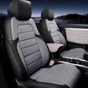 AOMSAZTO Seat Covers for Honda CRV 2017 2018 2019 2020 2021 2022 Faux Leather Full Set Car Seat Cover for Trucks SUV, Waterproof Car Seat Cushion (Black/Gray)