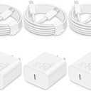CXX Fast Charger for iPhone [3-Pack, MFi Certified], 20W USB-C PD Block with 6Ft Charging Cable Compatible with iPhone 14/13/12/11/Pro Max & iPad (White)