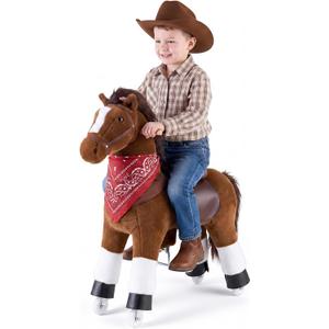 VEVOR Ride On Horse, Riding Pony Toys for Kids, No Battery Required, Smooth Wheels with Anti-Roll Stop Ring, Upgraded Raised Seat, Handles, Sturdy Pedals, 176 lbs Max Load Capacity for Ages 6+
