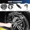 Car Wheel & Tire Brush Set, Wheel Cleaner Brush, Soft & Stiff Bristle Cleaning Brush, Wheel Brushes for Cleaning Wheels, Rim Brush for Car Body Exterior Surface, Carpet, Truck, SUV, RV, Motorcycle