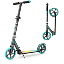 Scooter for Kids 6–12 & Adults, Max Load 240 LBS, Adjustable Height,Lightweight 2-Wheel, Foldable Kids Scooter with Big Wheels