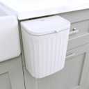 Glad Roomate Under Counter Waste Bin | Space Saving Small Trash Can for Kitchen Cabinet, Bathroom or Office | Dual Lid for Ease of Opening, 9 Liter, White