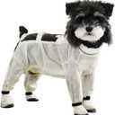 Anti Dust Pants with Shoes for Dogs, Dog Suspenders Boots, Waterproof Protective Dog Clothing, Medium Size, Jacquard Chiffon Waterproof Coated Fabric