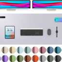 Aothia Large PU Leather Desk Pad Protector  Non-Slip Mouse Pad & Writing Mat for Office/Home, Waterproof, Easy to Clean (Smoky Lavender, 48" x 17")