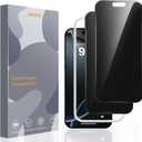 Compatible for iPhone 17 Air Privacy Screen Protector 6.5 inch, Anti Spy Anti Blue Light HD Tempered Glass Screen Protector Easy Installation, Case Friendly, 2 Pack Black