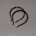 Silicone Headbands for Women Non Slip Comb Headband with Teeth Non-Crackable Hair bands for Women's Hair Fashion Accessories (Black&Amber 2PC, 1 Count (Pack of 2))