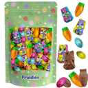 3 x Fruidles Happy Easter Chocolate Variety Pack, Smooth & Creamy Milk Chocolate Party Bag Fillers, Individually Wrapped in Easter Shapes & Design Foils, Kosher Certified Dairy (1 Pound) (EXP 11/02/27)