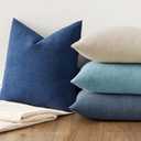 MIULEE Navy Blue Couch Pillow Covers 20x20 Inch, Set of 2 Soft Chenille Decorative Square Throw Pillow Covers Farmhouse for Sofa Living Room Bed