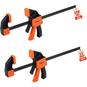 HORUSDY 12'' Bar Clamps for Woodworking, 2PCS Quick F Wood Working Clamps Sets, with 150 LBS Load Limit (Orange)