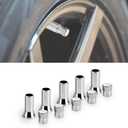 HAOBO TR414 - Universal TPMS Chrome Valve Stem Sleeve Covers and Cap Dress Up Kit- Set of 5, FITS All TPMS Rubber Valve Stems for All Make and Model Cars and Trucks with TPMS Sensors