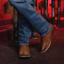 J's.o.l.e Ankle Cowboy Boots for Men Square Toe Chelsea Boots Mens Casual Retro Stylish Boots Size 9