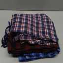 Real Essentials 3 Pack: Men's Soft Cotton Flannel Pajama Pants PJ Lounge Bottoms Elastic Waist Pockets (Big and Tall) (Large)