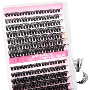 FADLASH Cluster Lashes Fluffy 8-16mm Lash Clusters Volume Lash Extension 280Pcs DIY Lash Clusters D Curl Individual Lashes (30D+40D-0.07-D,8-16mm)