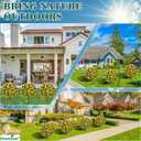 Fall Artificial Mum Topiary Ball with Spike Set of 2, Faux Boxwoods for Outdoor Planters, UV Resistant Artificial Outdoor Plants for Porch, Fake Bushes Round Shrub with Orange Yellow Mum