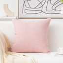 Home Brilliant 24x24 Pillow Covers Decorative Lined Linen Euro Sham Blush Pink Cushion Case for Floor, 60 x 60 cm, Baby Pink