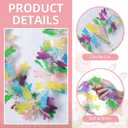 100 FT Easter Tinsel Garland Colorful Bunny Metallic Twisted Hanging Streamer Spring Garland for Easter Decoration Spring Decoration Supply