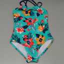 Kanu Surf Girls' Jasmine Beach Sport Halter One Piece Swimsuit (8, Brooke Sea Green)