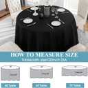 VidaFete 10 Pack 120inch Round Tablecloth Polyester Table Cloth, Stain Resistant and Wrinkle Polyester Dining Table Cover for Kitchen Dinning Party Wedding Round Tabletop Buffet Decoration(Black)