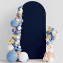 Wokceer 6FT Wedding Arch Cover Spandex Fitted Wedding Arch Stand Covers Round Top Navy Blue Chiara Arch Cover for Birthday Party Ceremony Banquet Decor