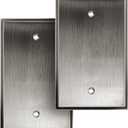 Henne Bery Soft Modern Decorative Wall Plate Switch Plate Outlet Cover (Single Blank 2 PK, Heirloom Silver)