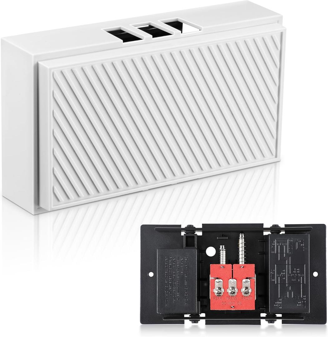 Saillong Wired Doorbell Chime, 16V 10VA Front and Rear Door Chime for Home Wall Inside, Compatible with Doorbell Botton and Transformer, Two Loud Sounds (Delicate Style) White