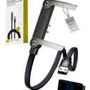APKZS 65w Stand Data Cable Invisible Holder Flat Charger 2 in 1 USB-A-Tape C Charge Case Charging Sideways Standing Mount Side Horizontal Foldable Fast Multiple Braided Cables(65w/A-C)