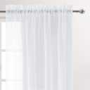 DWCN White Sheer Curtains Semi Transparent Voile Rod Pocket Curtains for Bedroom and Living Room, 52 x 54 inches Long, Set of 2 Panels