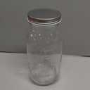 FyndraX 64 OZ Wide Mouth Mason Jar with Lid, Clear Heavy Duty Glass Airtight Storage Canning Jar and Band Half Gallon / 2 Quart Fermenting, Pickling, Storing, Pack of 1